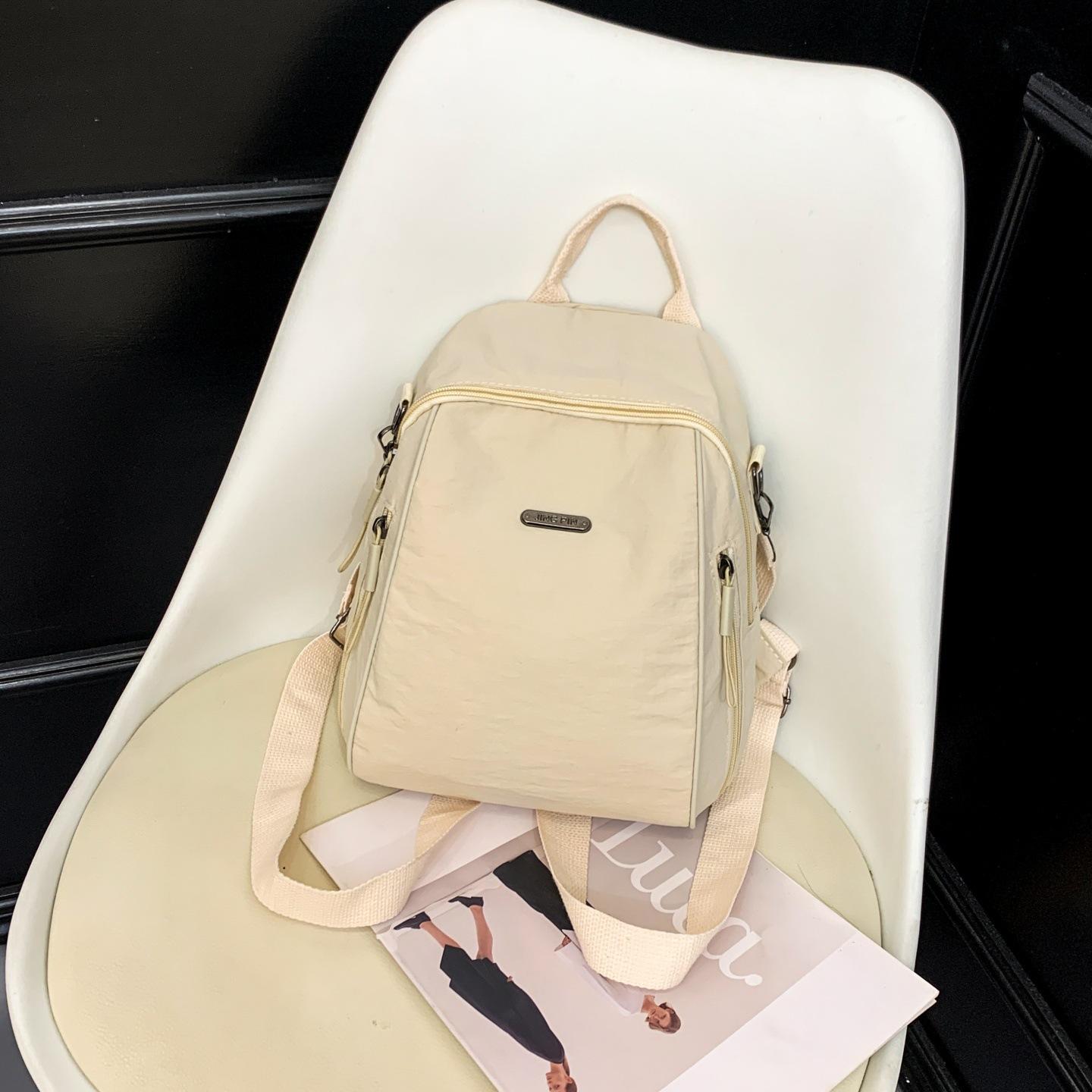 

Autumn backpack new large-capacity commuter travel backpack fashionable versatile lightweight backpack large-capacity handbag белый