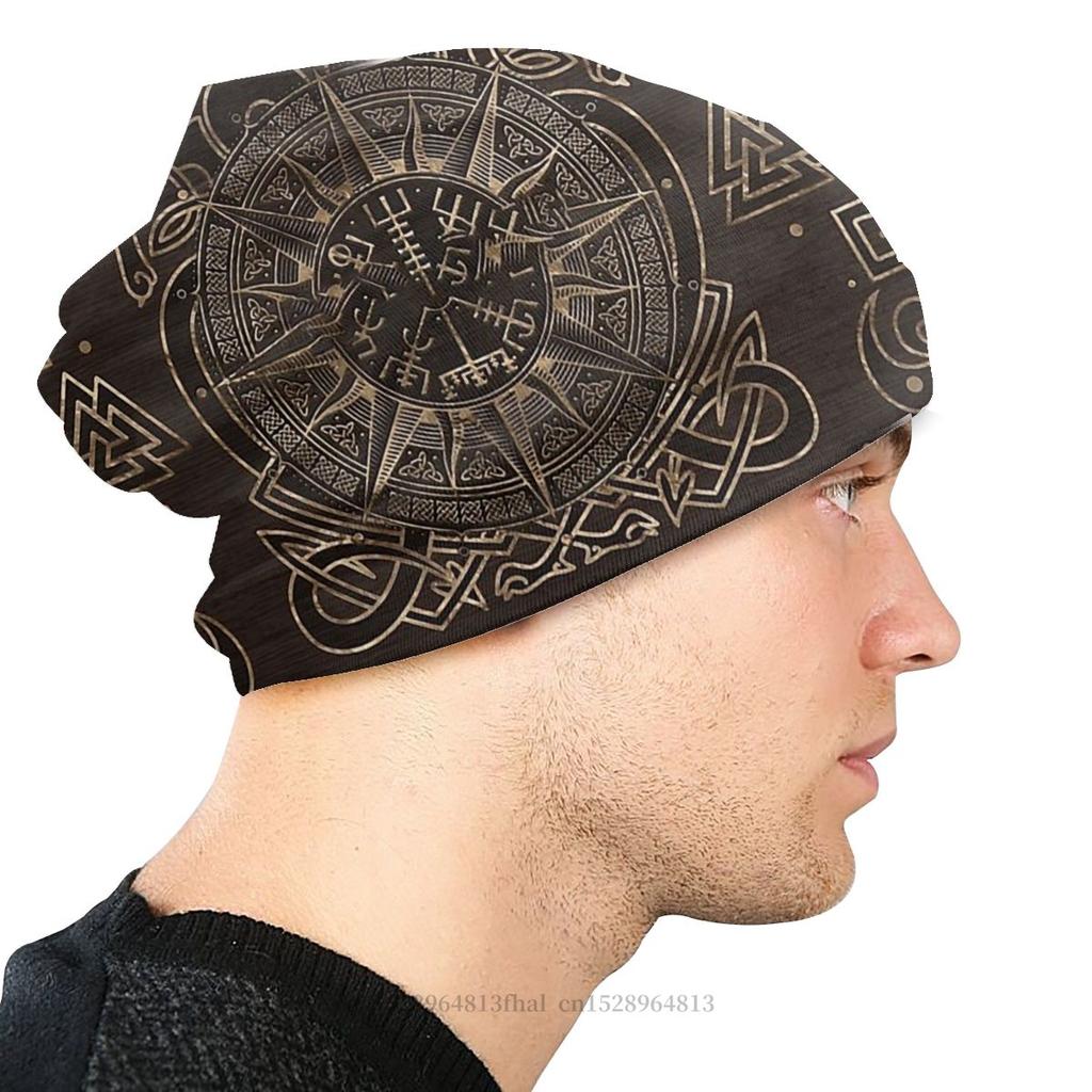 Vegvisir Viking Compass Ornament Bonnet Homme Fashion Knit Hat Norse Mythology Skullies Beanies Caps For Unisex Women Cotton Hats