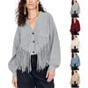 Women's Cropped Streetwear Jacket with Flattering Fit, Hem, V-Neck and Single-Breasted Button Front
