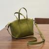 Mini Shell Bag, Genuine Leather Women's Bag, Top Layer Cowhide Shoulder Crossbody Bag, Vegetable Tanned Leather Korean Version, Artistic Handbag, Soft