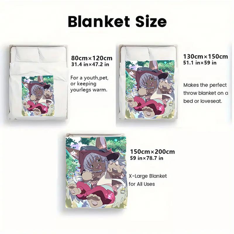 Nanachi 2D Flat Pattern Flannel Blanket High quality All Seasons Warmth and Comfort Perfect for Christmas Gifts.DMT0925407