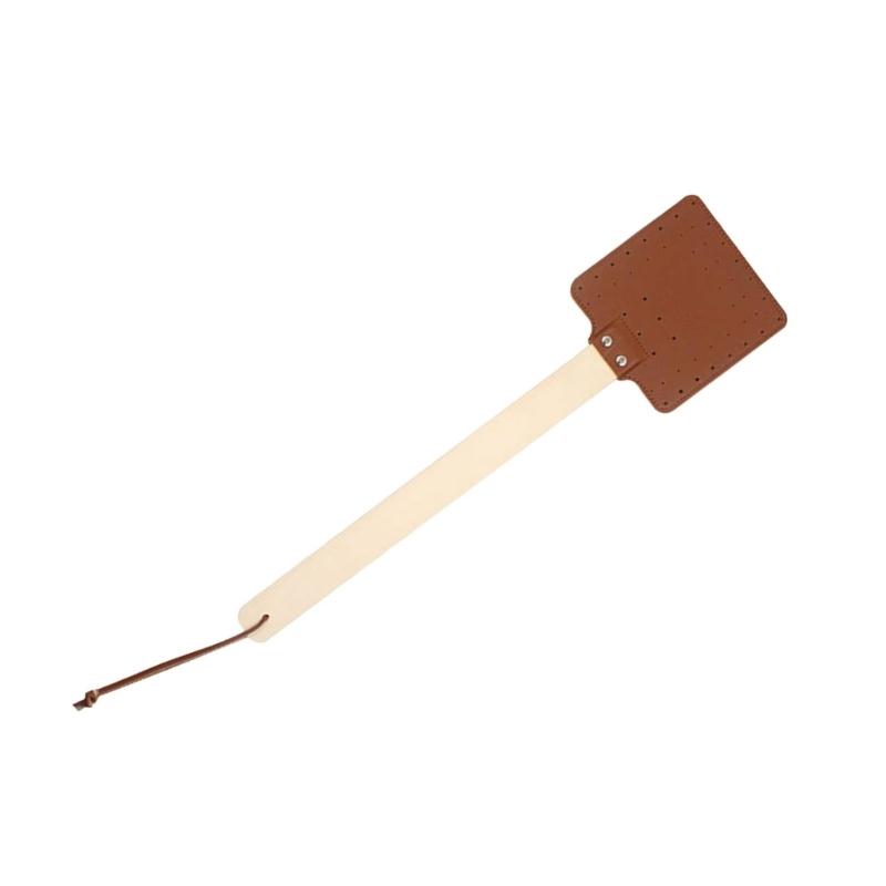 

Efficient PU Leather Fly Swatters Heavy Duty Flyswatter with Wood Handle and PU Leather Head for Indoor and Outdoor Use коричневый