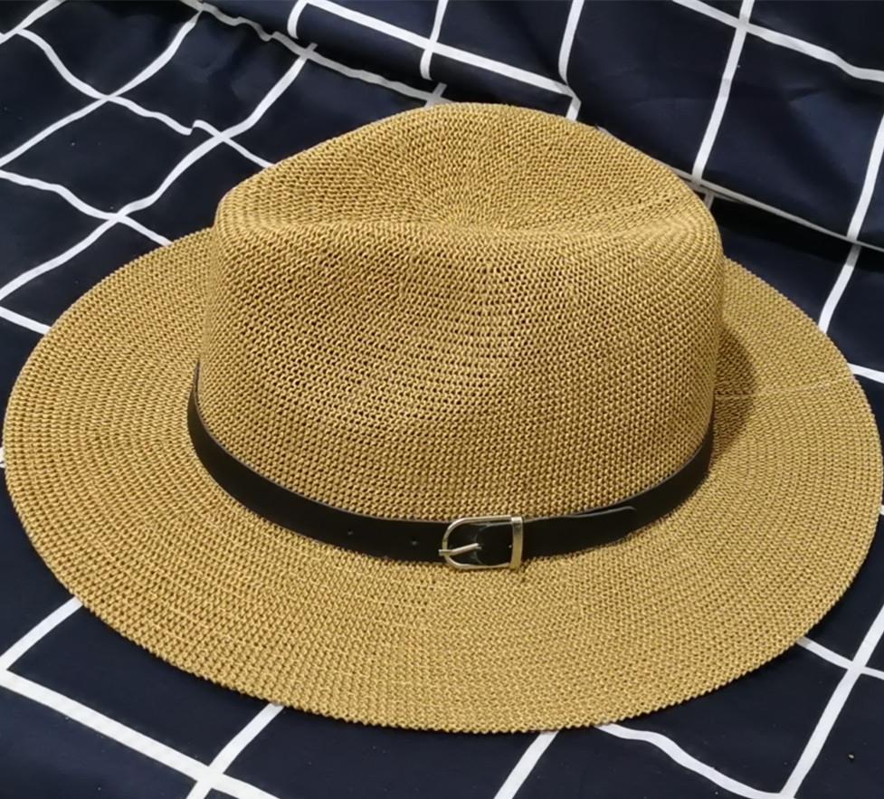 Hat Women's Summer Grass Yarn Simple Neutral Men's and Women's Sun Hats for Outdoor Travel and Leisure