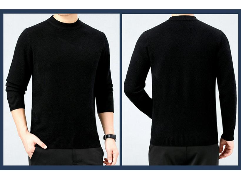 Herren Business Casual dicker Kaschmirpullover - Neuer Stil, Halbhoher Rundhalsausschnitt, 100% Reines Kaschmir, Hochwertige Basisschicht