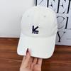 Baseball Cap Women's Streetwear Korean Style Letter Soft Top Fashion Curved Brim Hat Couple's Versatile Face-slimming Cap