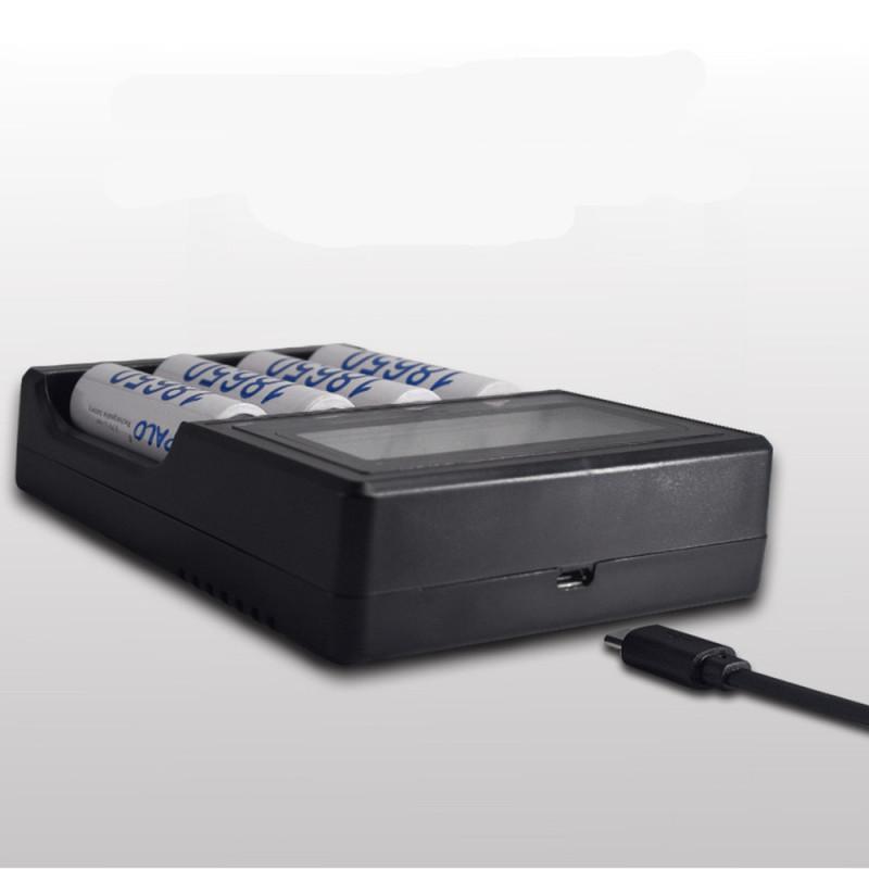 4 Slots USB Smart Lcd Display 18650 26650 16340 Charger for 3.7V Lithium Battery