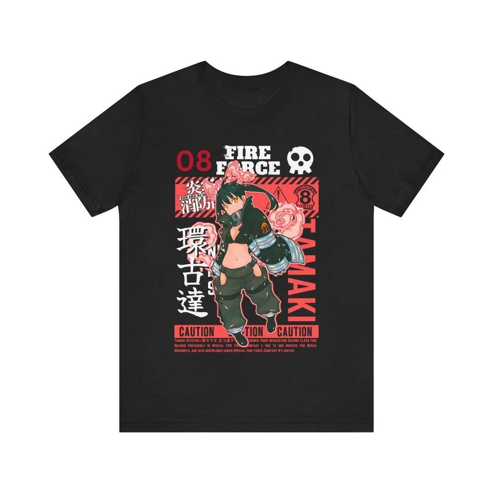 Anime Fire Force Tamaki T Shirt Size S 4XL BLACK Size S 4XL S