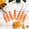Halloween-Aktivitätszubehör Kürbisschnitzwerkzeuge Set, Edelstahlklingen und rutschfeste Fruchtfleischreinigungsgriffe Schneider, Manuelles DIY Jack-O'-Lanterns