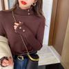 Women Fleece Sweater, Thickened One-piece Fleece Inner Layer, Half-turtle Collar Bottoming Shirt, Pullover, Stylish Knitted Warm Top
