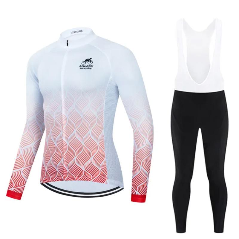 2026 Autumn Velvet Thin Cycling Suit Cycling Suit Bicycle Spring and Women's Long-sleeved Suit Quick-drying Breathable Sunscreen Overalls Trousers