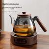 Walnut Handle Dual-Use Glass Teapot