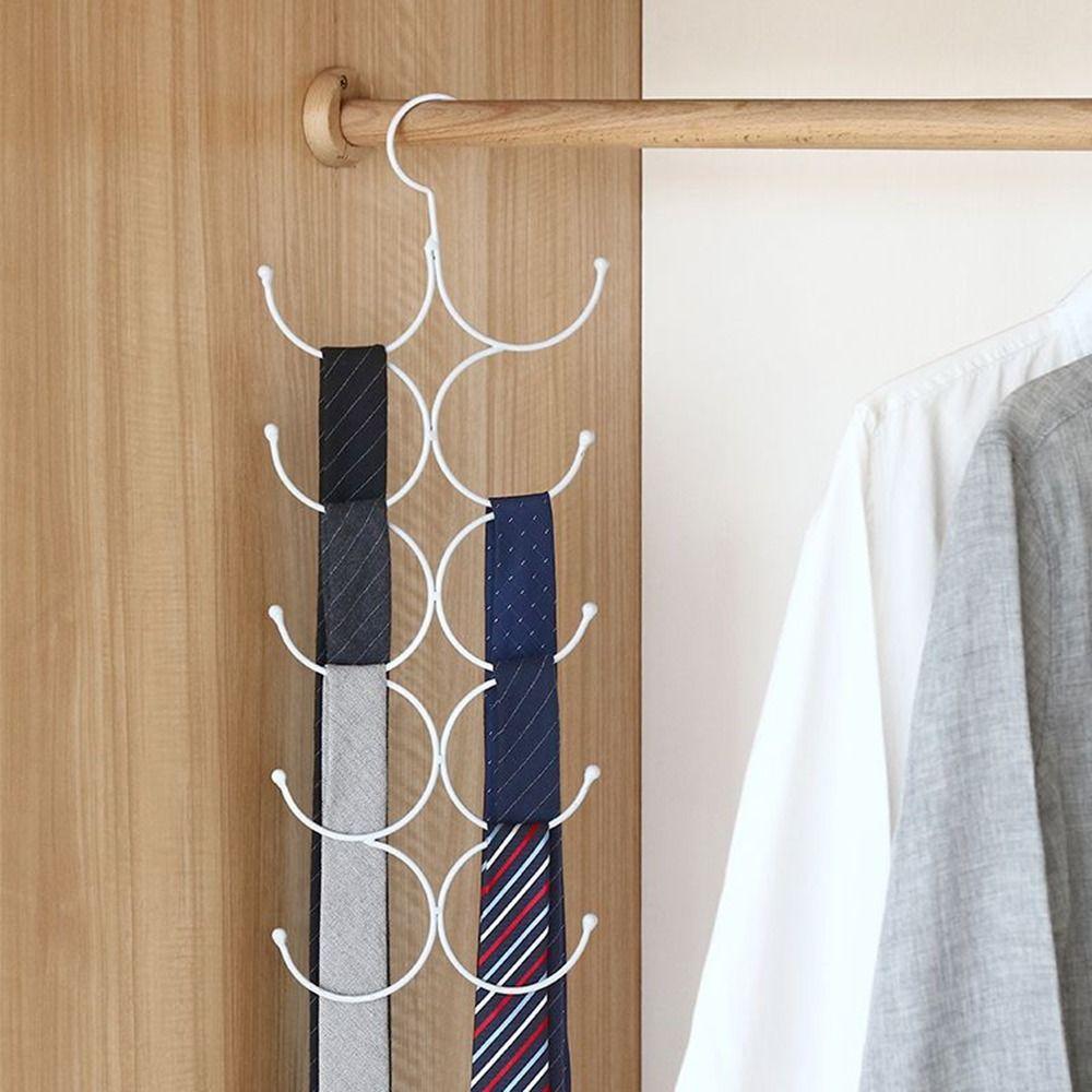 2Pcs Large Capacity Belt Scarf Storage Hanger Metal Scarf Tie Rack Belt Rack  Closet Organization