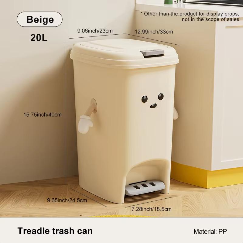 Uforu Large-Capacity Bin, Pedal Bin, DIY Creative Bin for Kitchen, Dormitory and Bathroom, Adorable Design