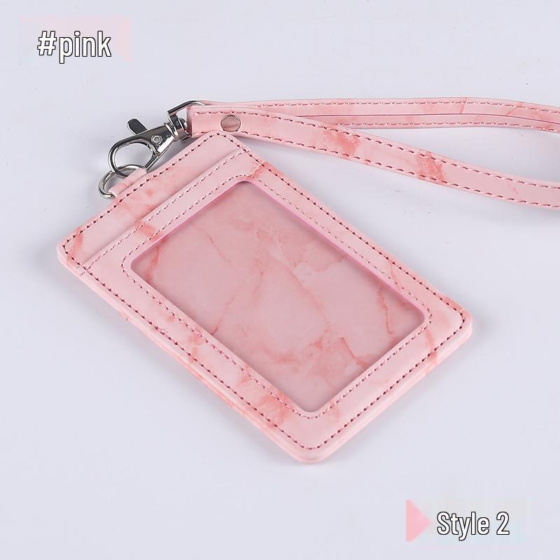 Jinbei Leather ID Card Badge Holder with Lanyard