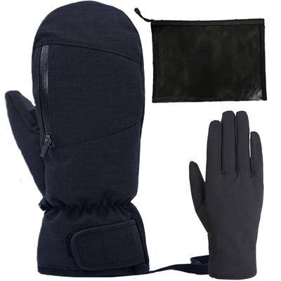 Wasserdichte Snowboard-Fäustlinge für Herren und mit integrierten Innenhandschuhen 2 [nda-style], Damen, Snowboarden, Skifahren, Motorradfahren, Winter,