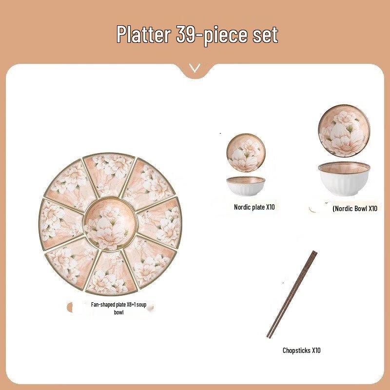 

CERAMICS Camellia 39-Piece Dinnerware Set