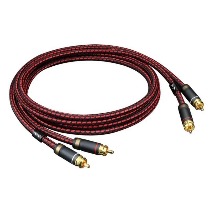 2 Piece Professional Grade 2RCA Interconnection Cable Wire OFC Construction for Audiophiles and DJs