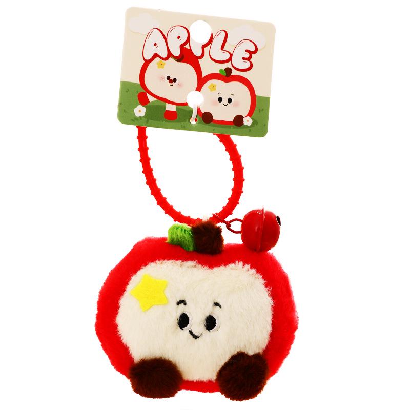 Charming Plush Christmas Apple Keychain Pendant - Cute Children's Gift for a Festive Atmosphere