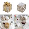 Miniature Present Box Christmas Tree Pendant Sequined Foam Ornament Hanging Decoration for Home Holiday Setup