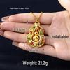 Vietnamese Gold Filigree Gourd Necklace: Rotatable, Long-Lasting, Trendy Retro Pendant