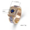 Inlaid Blue Gemstone Ring - European & American Luxury Men's Engagement Wedding Jewelry