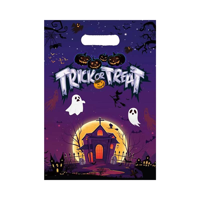 

10 шт. Четыре разных стиля сумочек для конфет на Хэллоуин, сумка для сладостей или угощений на вечеринку, прочная пластиковая подарочная сумка other