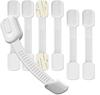 Hion 6 Pack Child Safety Locks for Cabinets and Drawers, No Drilling Adhesive Baby Proofing Cabinet Locks for Doors, Refrigerator, White