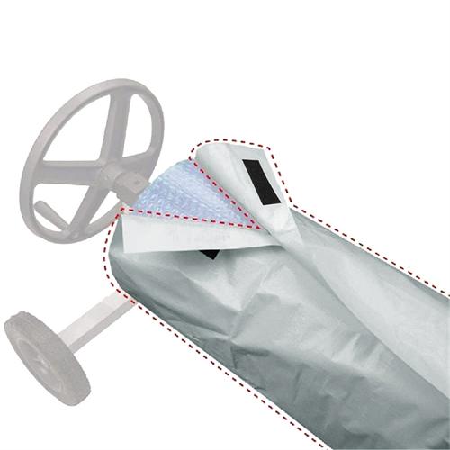 Solar Blanket Cover Waterproof Dustproof Anti-UV Solar Reel Protective Cover with Hook & Loop for 16-24ft Wide Swimming Pool