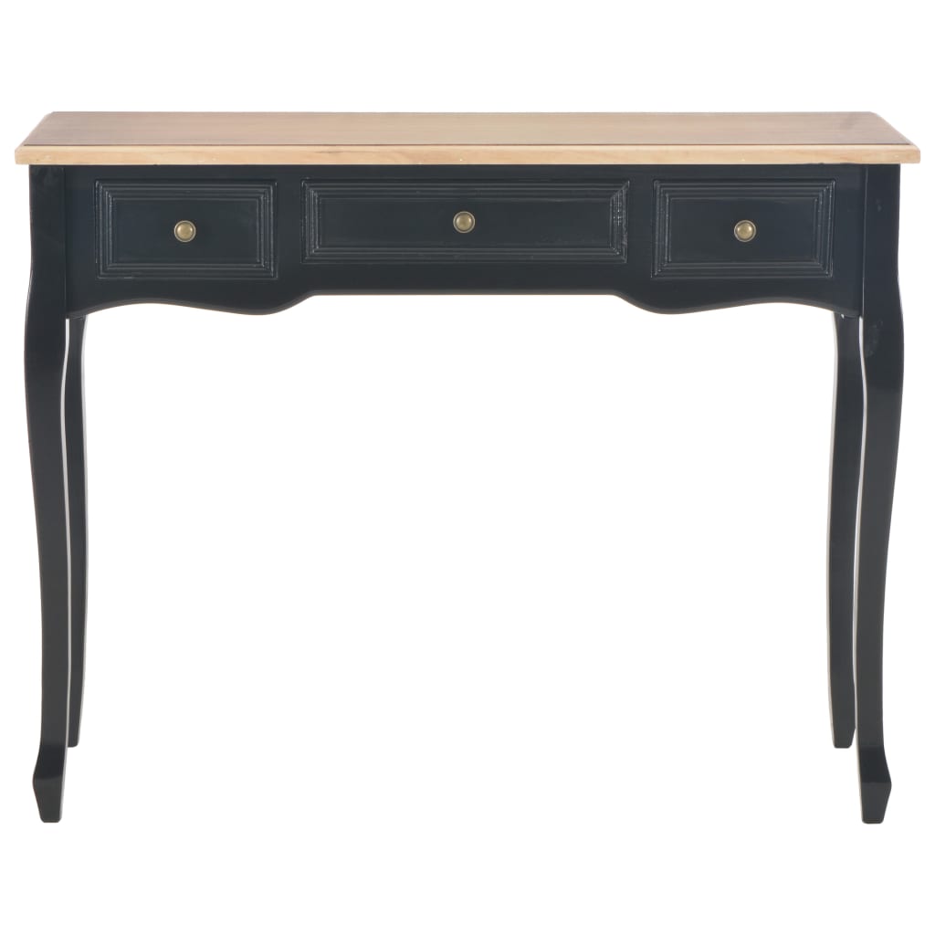 Dressing Table Console Table with 3 Drawers Black