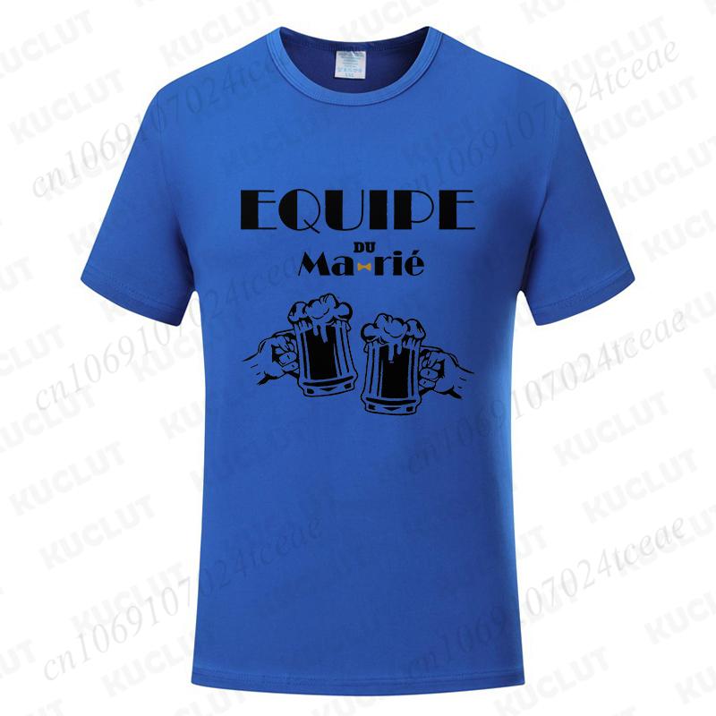 French Beer Graphic Wedding Tops Evg Team Future Groom Man Short Sleeve Tees Boyfriend Single Farewell Bachelor Party Tshirt