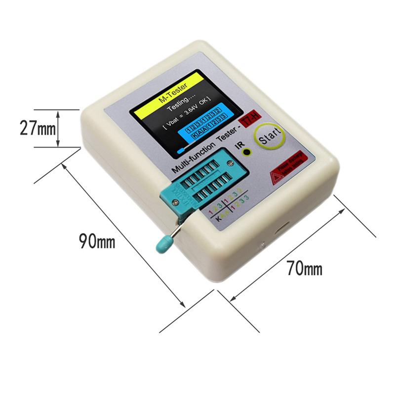 AT44-TC-T7-H Transistor Tester Diode Transistor Capacitor MOS/PNP/NPN LCR MOSFET TFT LCD Screen Tester Multime White
