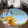Customizable Maya Bee Round Non-Slip Carpet - Ideal for Garden, Picnic, Office, Perfect for Decoration, Suitable For All Seasons