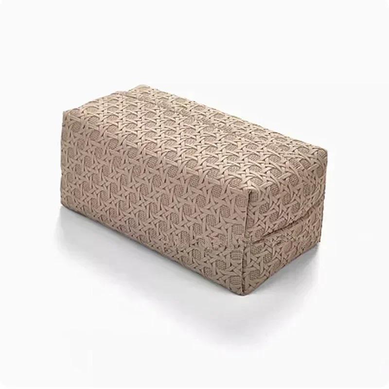

Tissue Box Advanced Light Luxury Rattan Waterproof PU Leather Storage Box Family Living Room Bedroom Large Capacity Tissue Bag