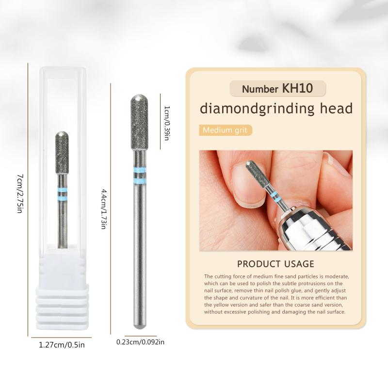 Diamond Nail Drill Bits Durable Material Multiple Uses For Home Diy Nail Art Cuticle Clean Gel Removing