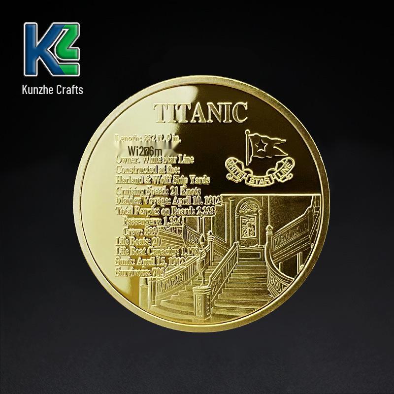 Titanic Gold-Plated High-Relief Color Commemorative Coin