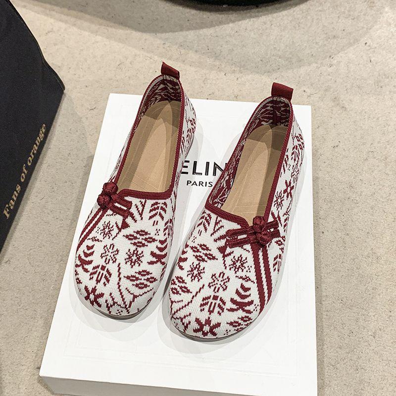 Spring and summer new cloth shoes women's shoes soft sole non-slip shallow mouth breathable mother shoes lazy shoes low-top flat bottom