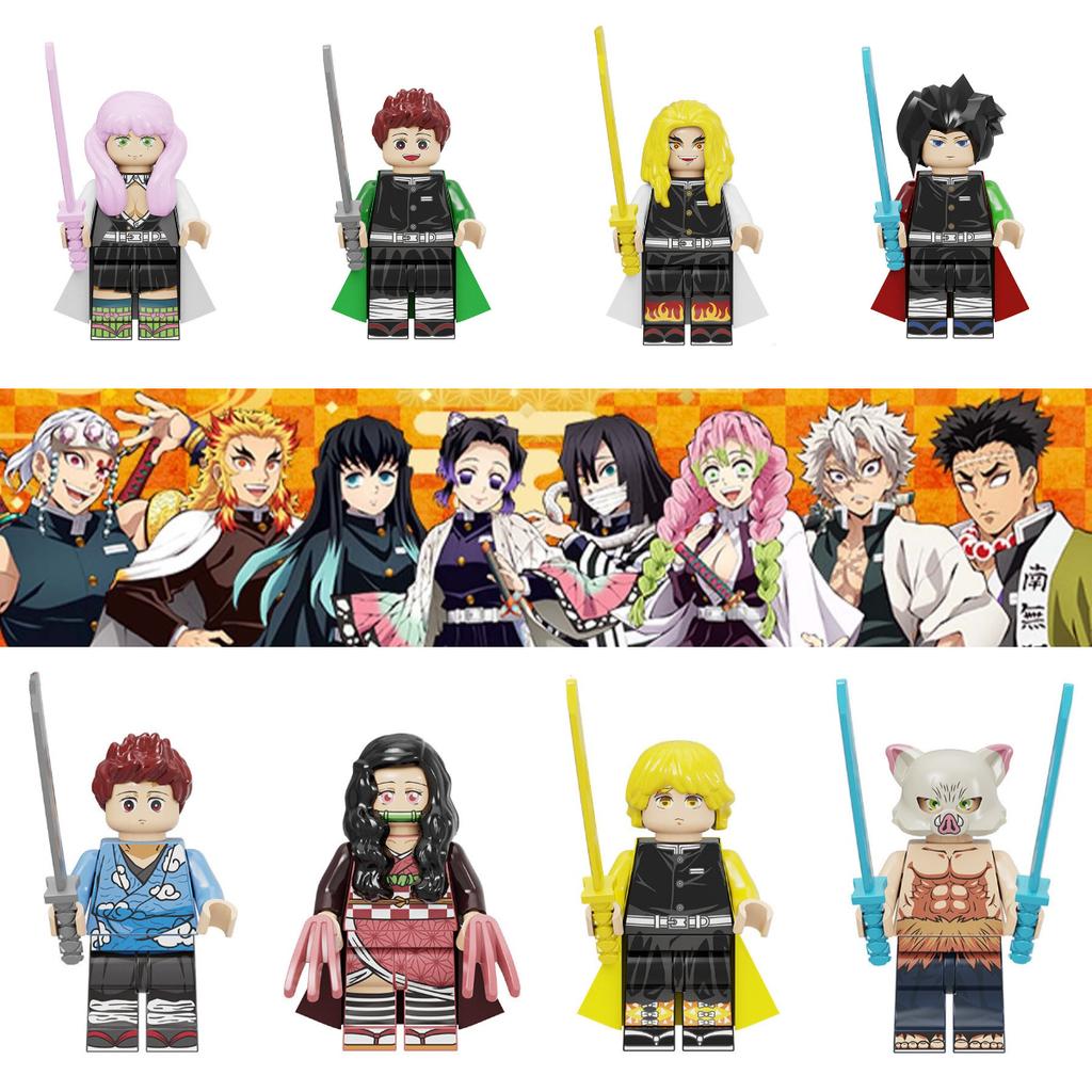 Demon Tanjiro Slayer Minifigures Nezuko Building Block Puzzle Toy Kids Gifts