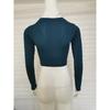 2026 Fashionable Solid Color Short Slim Fit Cropped Long Sleeve T-Shirt for Women with Round Neck