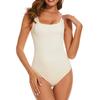 Summer Fashion Thin Women Skinny Black Bodysuit O Neck Sleeve Sleeveless Mid Rise Snap Button Lady Playsuit