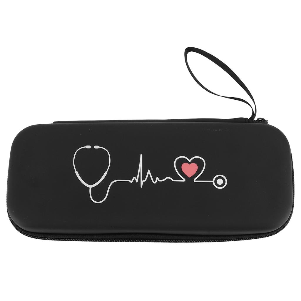 Stethoscope Case Black Hard Carrying Case with Mesh Pocket for Littmann Classic III Lightweight II S.E