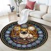 Feline Mandala Round Area Rug Under Office Chairs Bedroom Living Room Home Decor