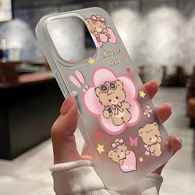 Mobile Phone Cases for iPhone 11 13 15 Pro Max 12 14 Pro Max Case iPhone 16 15 Plus 13 Pro 12 Frosted Texture Painted Cartoon Flowers
