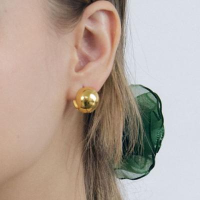 NUOY (Silver 925) Gold Bold Ball Earrings