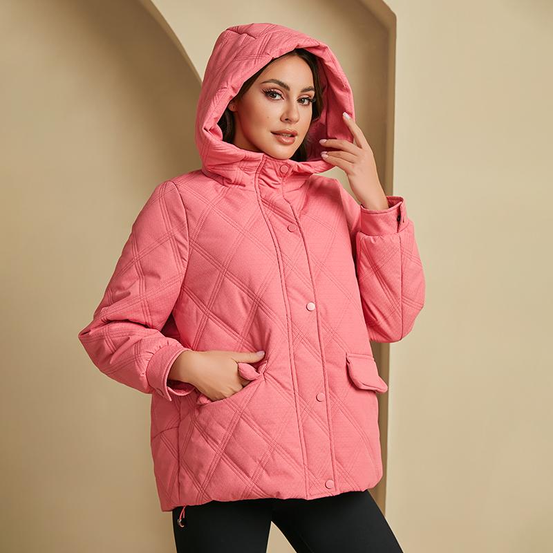 YISHENGSHUI New Spring and Autumn Women's Jacket Simple Medium-length Fashion Unique Splicing Hooded Design Women's Spring Jacket 6611