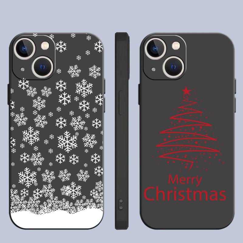Case For Apple iPhone 14 13 11 12 Pro 7 XR X XS Max 8 Plus 6 6S SE 2022 13Pro Black Soft Phone Funda Merry Christmas