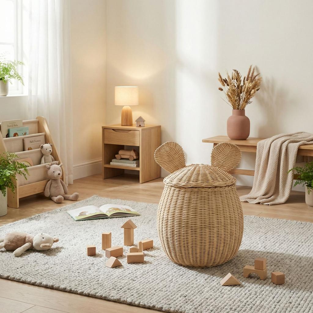 Proutěné úložné koše, Dekorativní domácí boxy na hračky, Ručně tkané úložné koše