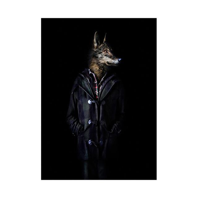 Tier kleidung kreative retro tier hund löwe ente leinwand malerei art home dekoration malerei wohnzimmer