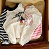 Kids Thermal Cartoon Print Long Sleeve T Shirt Mid High Neck Block Base Layer Top For Spring Autumn