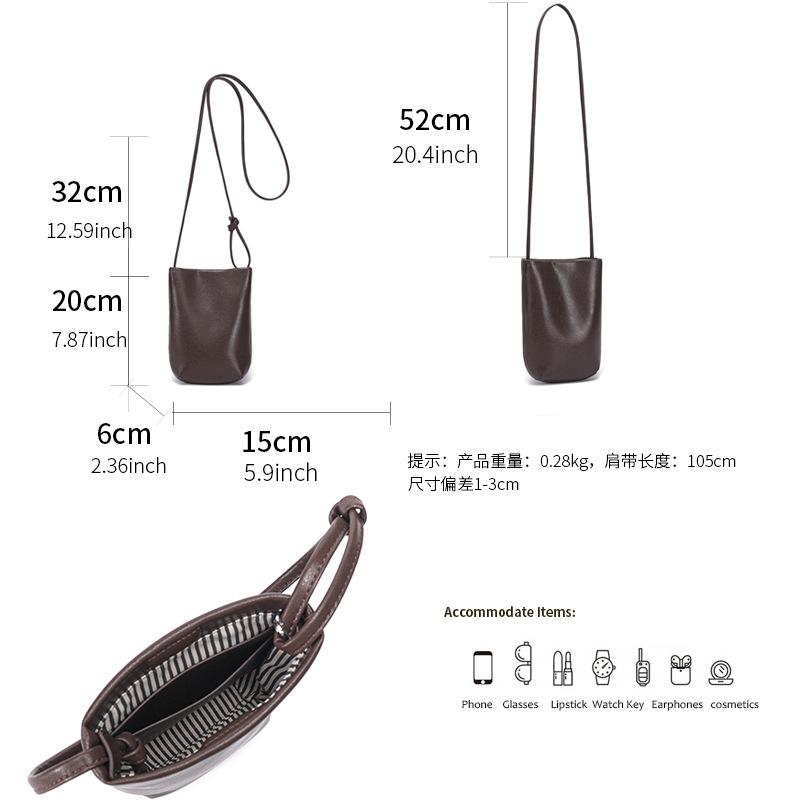 Leather small bag Crossbody bag Women's versatile mobile phone bag 2026 new fashion shoulder bag