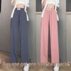 Petite Summer 2026 Ice Silk Wide-Leg Pants: Thin, Relaxed Fit Casual Long Trousers